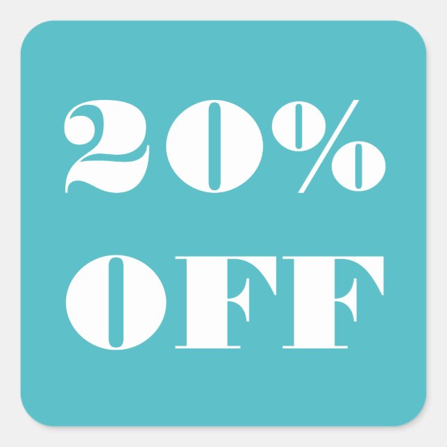 Einfaches, minimales Rabattgeschäft Quadratischer Aufkleber (Vorderseite)