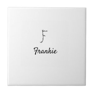 Einfaches minimales schwarzes Monogramm Buchstabe Fliese