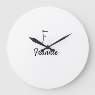 Einfaches minimales schwarzes Monogramm Buchstabe Große Wanduhr