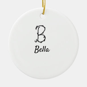 Einfaches minimales schwarzes Monogramm Buchstabe Keramik Ornament