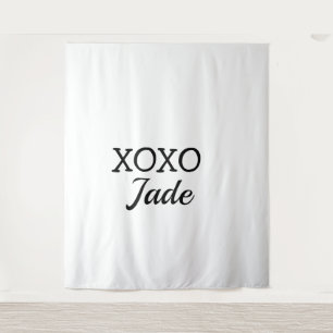 Einfaches minimales Xoxo Liebe fügen Sie Ihren Tex Wandteppich