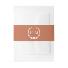 Einfaches minimalist Terrakotta-Ton-Monogramm Einladungsbanderole