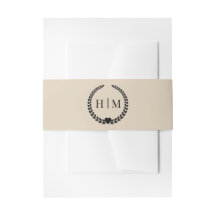 Einfaches minimalist warmes Sand-Monogramm 