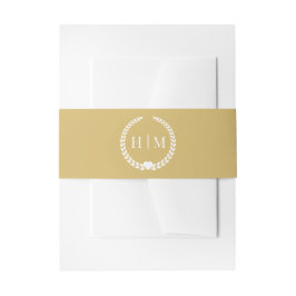 Einfaches minimalist weiches Gold-Monogramm Einladungsbanderole