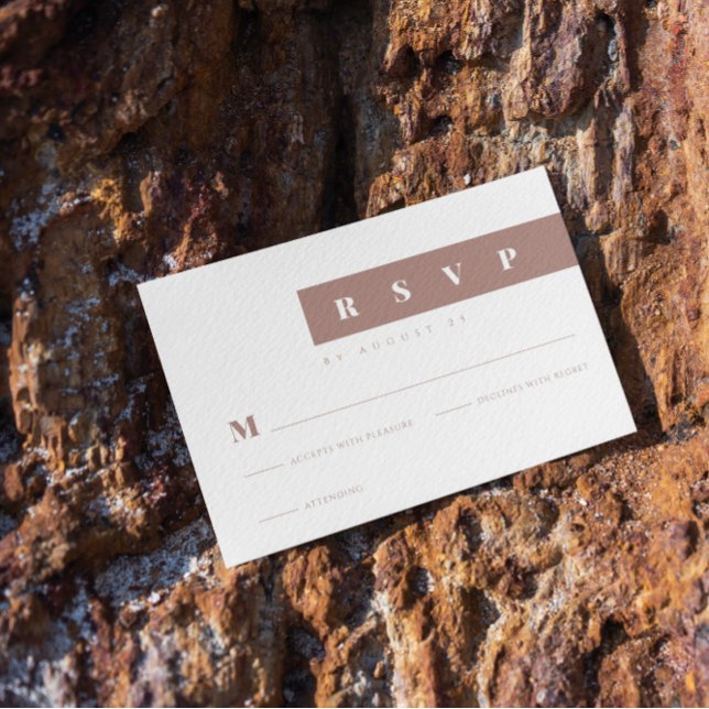 Einfaches Minimalistisch Brown Elegant RSVP Karte (Von Creator hochgeladen)