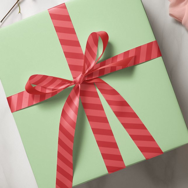 Einfaches Minimalistisch gestreiftes, minimales Mu Satinband (Simple minimalist red striped ribbon, Available in 1.5" or 3")