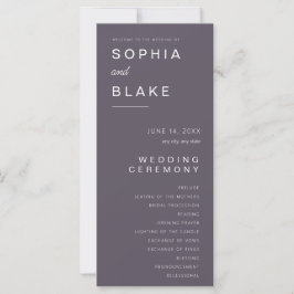 Einfaches Minimalistisch-Rauch-Grau-Hochzeitsprogr