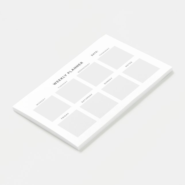Einfaches Minimalistisch Weekly-Planner Post-it Klebezettel (angewinkelt)