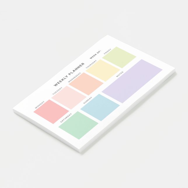 Einfaches Minimalistisch Weekly-Planner Post-it Klebezettel (angewinkelt)
