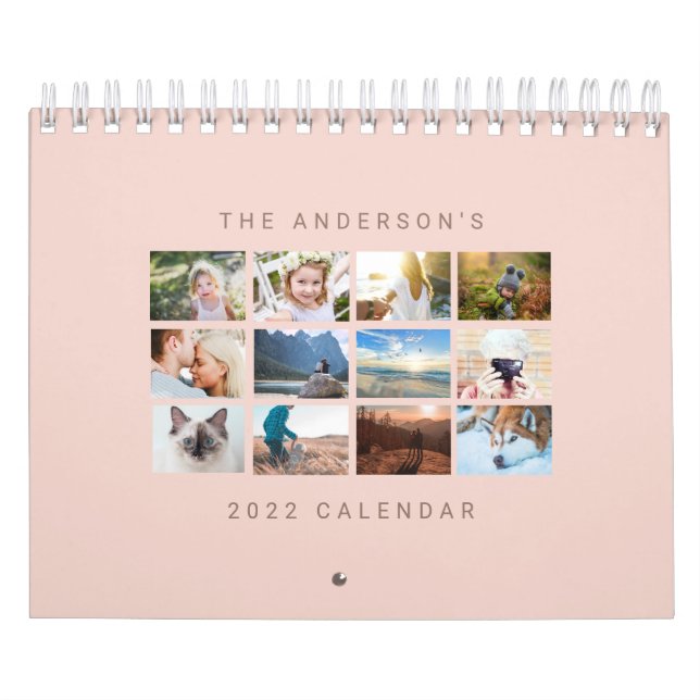 Einfaches Minimalistisches 2022-Foto in Rosa Kalender (Titelbild)