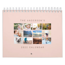 Einfaches Minimalistisches 2022-Foto in Rosa Kalender
