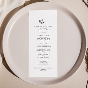 Einfaches Minimalistisches Abendessen Menükarte