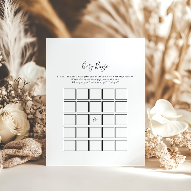 Einfaches Minimalistisches Baby Bingo Duschspiel (Von Creator hochgeladen)
