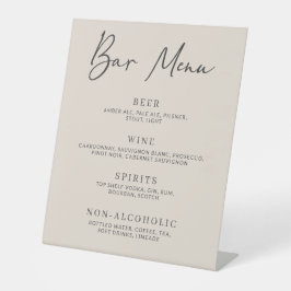 Einfaches Minimalistisches Bar Menu auf der Herbst Sockelschild