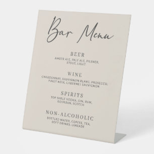 Einfaches Minimalistisches Bar Menu auf der Herbst Sockelschild