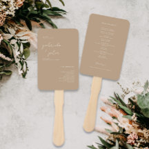 Einfaches Minimalistisches Beige-Hochzeitsprogramm