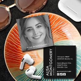 Einfaches Minimalistisches Berufliches Foto Quadratische Visitenkarte