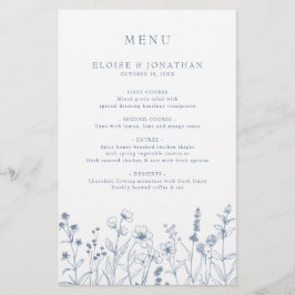 Einfaches Minimalistisches Blue Wildblume Wedding