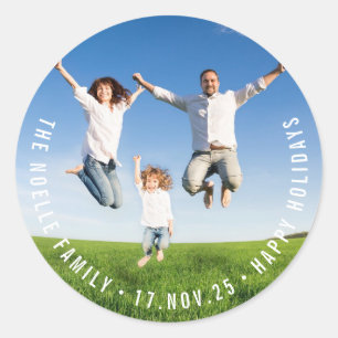 Einfaches Minimalistisches Circle Text Modernes Ho Runder Aufkleber