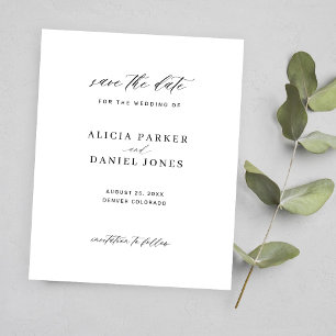 Einfaches minimalistisches Drehbuch Hochzeit Termi