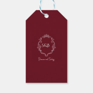 Einfaches minimalistisches elegantes burgunderfarb geschenkanhänger