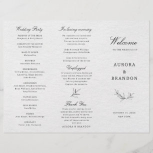 Einfaches Minimalistisches Eukalyptus Wedding Prog