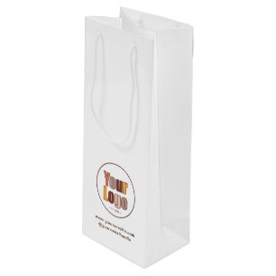 Einfaches minimalistisches Firmenlogo individuell Geschenktüte Für Weinflaschen