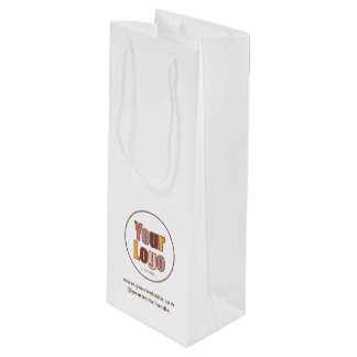 Einfaches minimalistisches Firmenlogo individuell Geschenktüte Für Weinflaschen