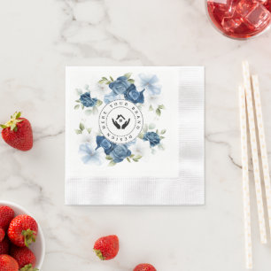 Einfaches Minimalistisches Floral-Logo Serviette