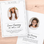 Einfaches Minimalistisches Foto Bat Mitzvah Einladung<br><div class="desc">Design besteht aus einfachen Typografien mit Sans Serif und Skript-Schriftart.</div>