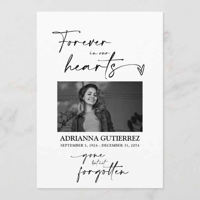 Einfaches Minimalistisches Foto-Beerdigungsprogram Programm (Vorderseite)