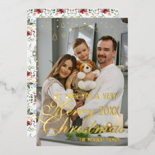 Einfaches minimalistisches Foto der Familie Folien Feiertagskarte