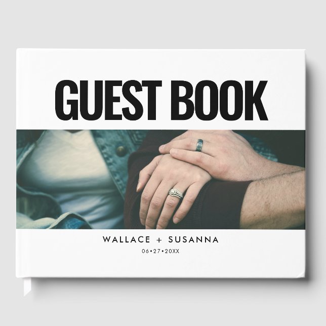 Einfaches minimalistisches Foto Gästebuch (Vorderseite)