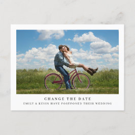 Einfaches Minimalistisches Foto Hochzeit ändert da Ankündigungspostkarte