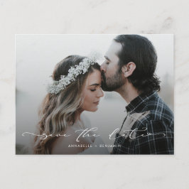 Einfaches Minimalistisches Foto Hochzeit speichert Postkarte