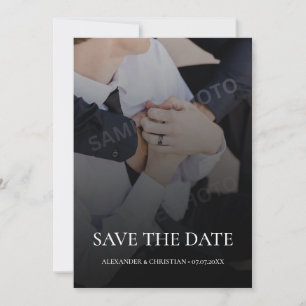 Einfaches Minimalistisches Foto mit QR-Code-Hochze Save The Date