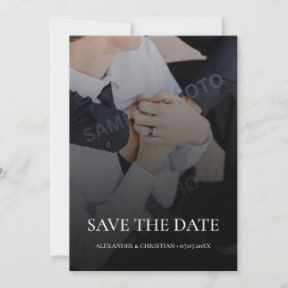 Einfaches Minimalistisches Foto mit QR-Code-Hochze Save The Date