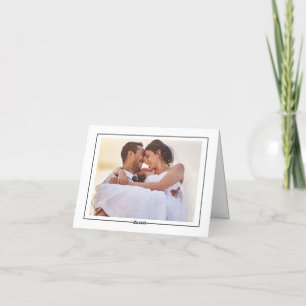 Einfaches minimalistisches Fotorahmen-Hochzeits-Da Dankeskarte