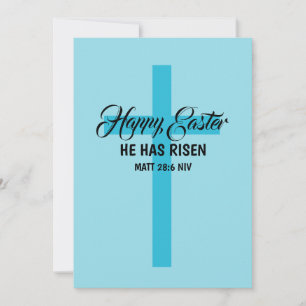 Einfaches minimalistisches Frohe Ostern hellblaues Feiertagskarte