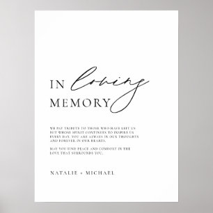 Einfaches Minimalistisches Gedenk Hochzeitsschild Poster