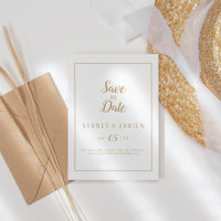 Einfaches Minimalistisches|Goldrahmen Save The Dat