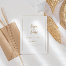 Einfaches Minimalistisches|Goldrahmen Save The Dat