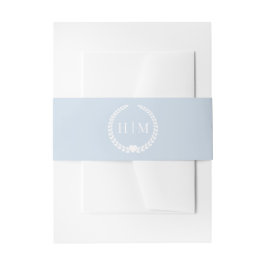 Einfaches Minimalistisches Hellblau Monogramm Einladungsbanderole