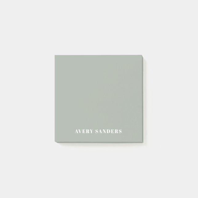 Einfaches Minimalistisches Hellgrün Modern Post-it Klebezettel (Vorderseite)