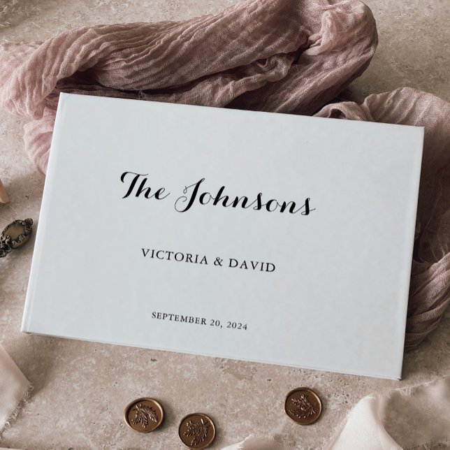 Einfaches Minimalistisches HochzeitGold Foil Guest Gästebuch (Von Creator hochgeladen)