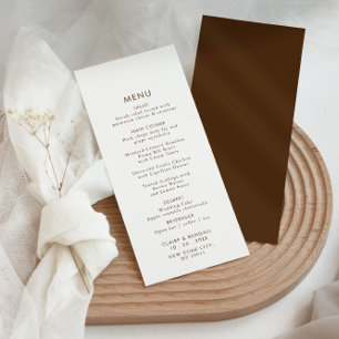 Einfaches Minimalistisches Hochzeitmenü Menükarte