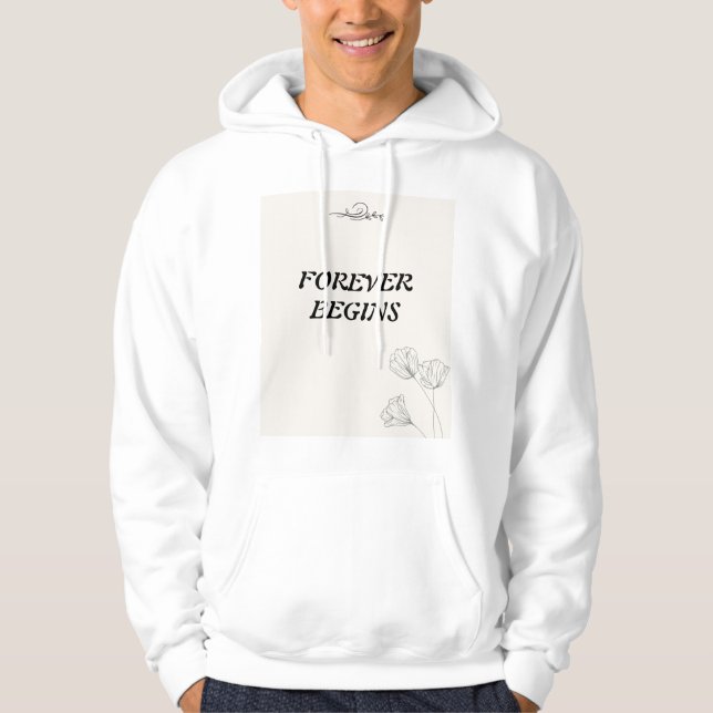 Einfaches Minimalistisches Hochzeits T-Shirt Hoodie (Vorderseite)