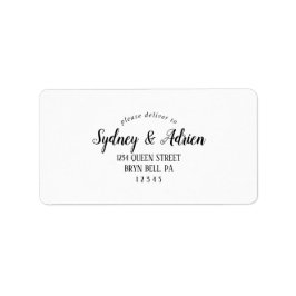 Einfaches Minimalistisches Hochzeitskennzeichen Adressaufkleber