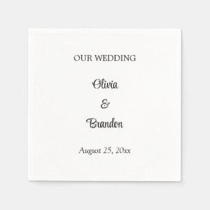 Einfaches Minimalistisches Hochzeitspapier Napkins Serviette