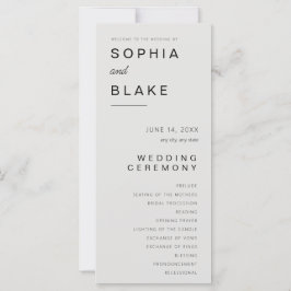 Einfaches Minimalistisches Hochzeitsprogramm